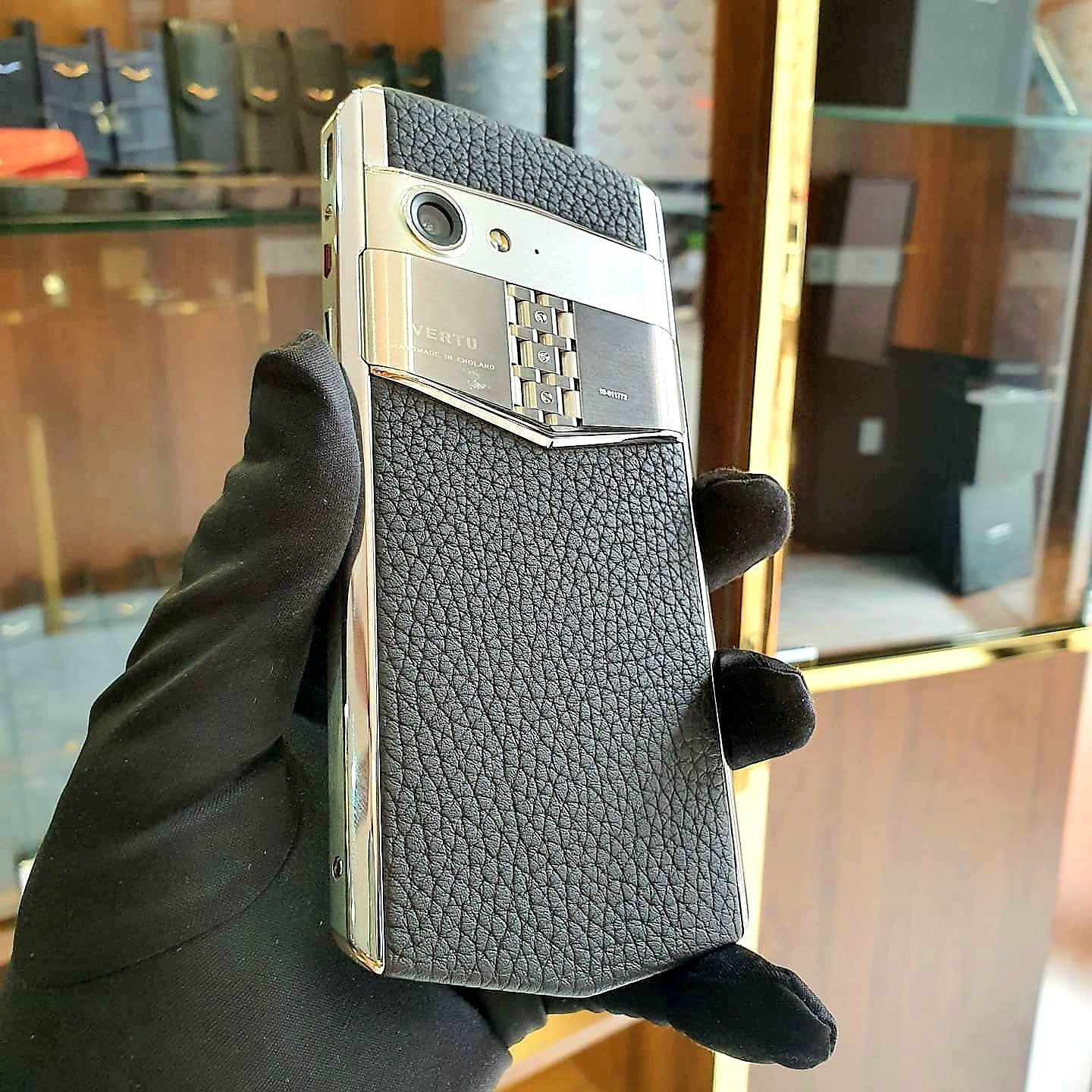 Vertu Aster P Steel Black Skin New 100%