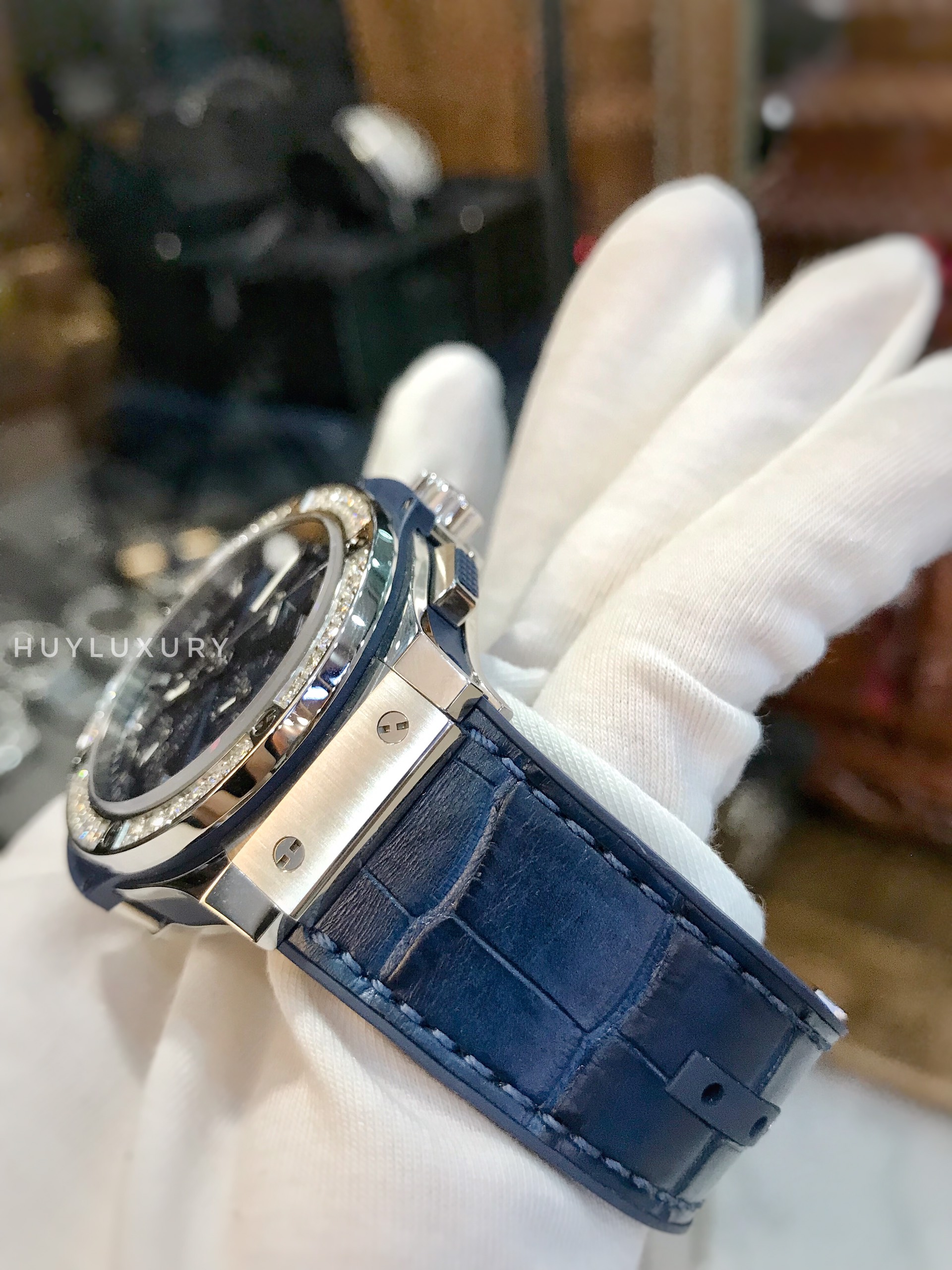 HUBLOT BIG BANG STEEL BLUE DIAMOND 41MM