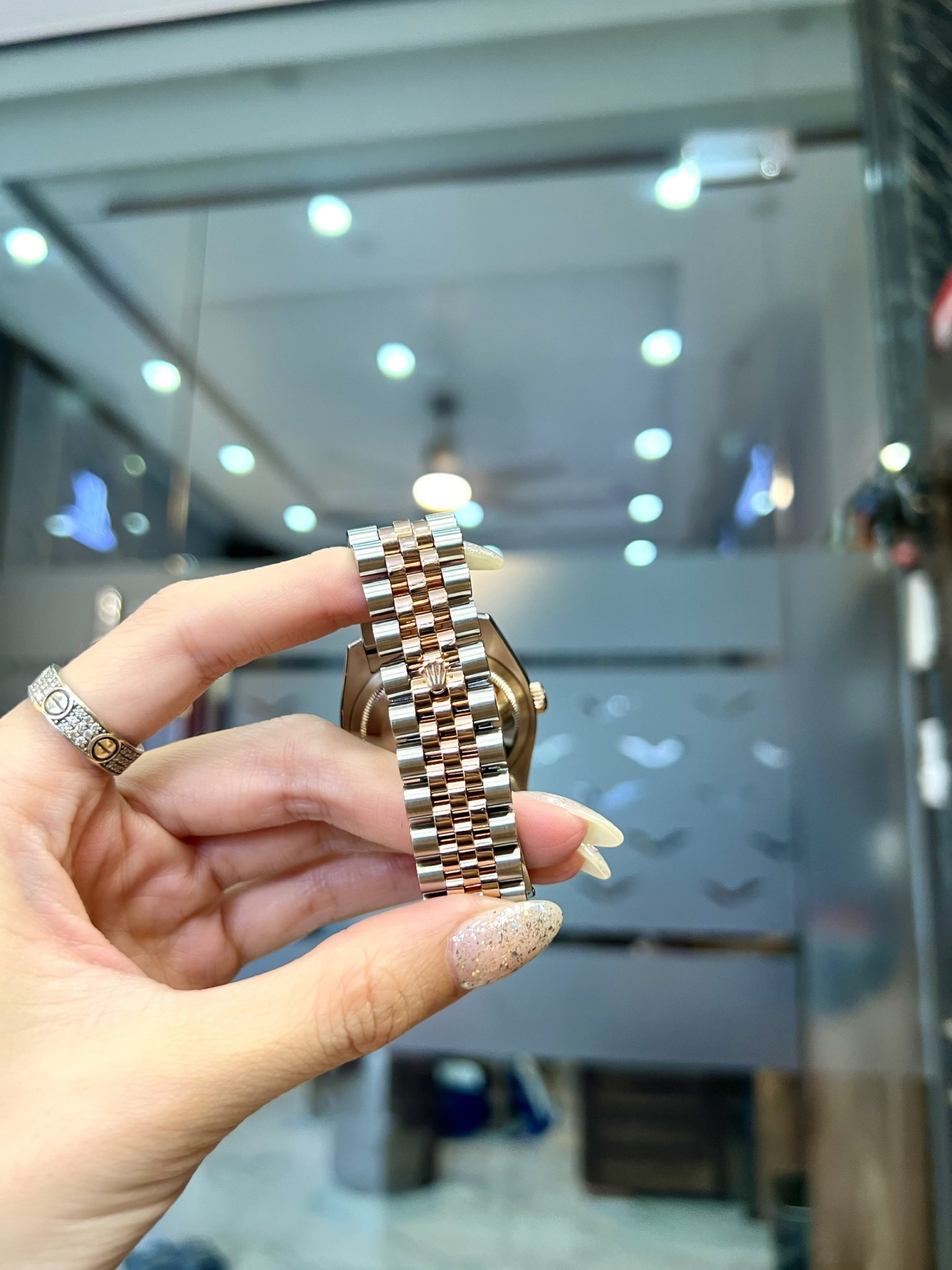 Đồng hồ Rolex Datejust 36 116231 Demi Rose Gold Mặt Vi Tính Hồng