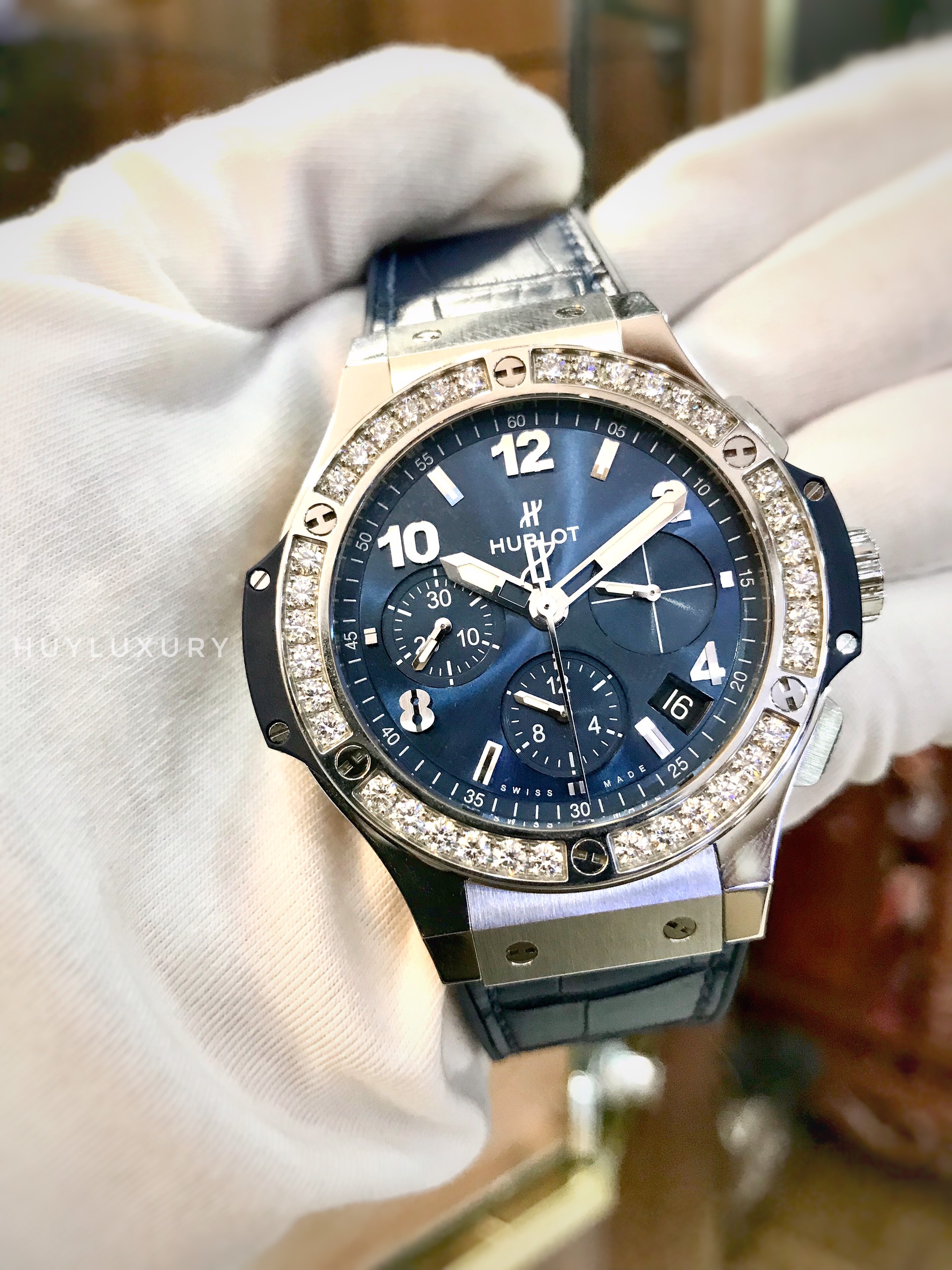 HUBLOT BIG BANG STEEL BLUE DIAMOND 41MM