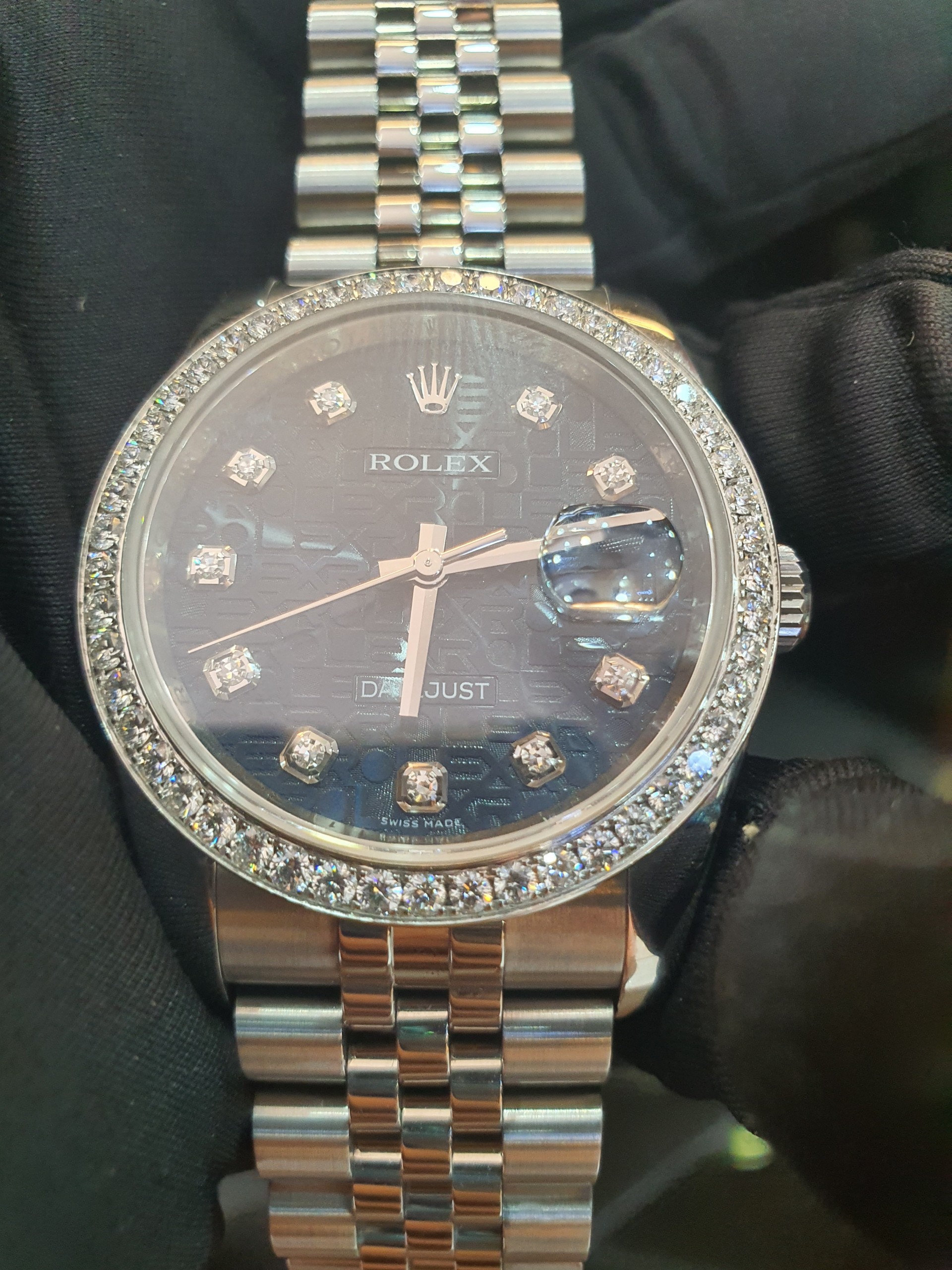 ĐỒNG HỒ ROLEX DATE JUST 36MM 116234 VI TÍNH XANH VÀNH KIM CƯƠNG