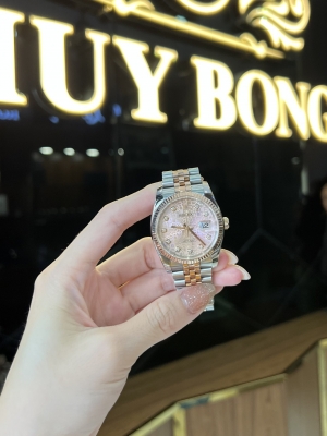 Đồng hồ Rolex Datejust 36 116231 Demi Rose Gold Mặt Vi Tính Hồng